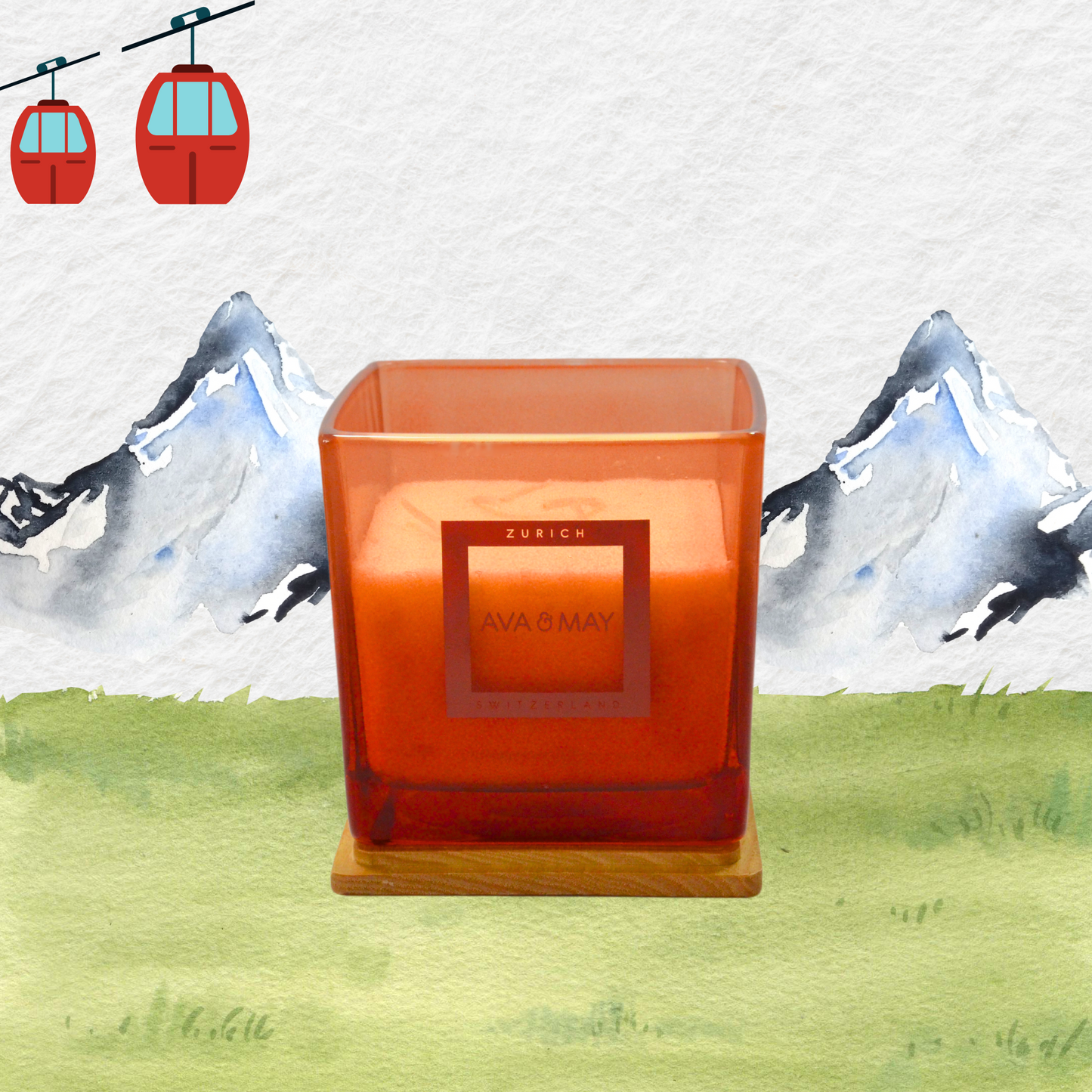 Lumânare parfumată AVA & MAY - Zurich, Switzerland - Arome de cacao, accente de alună si lapte, 500g - Zaha Boutique