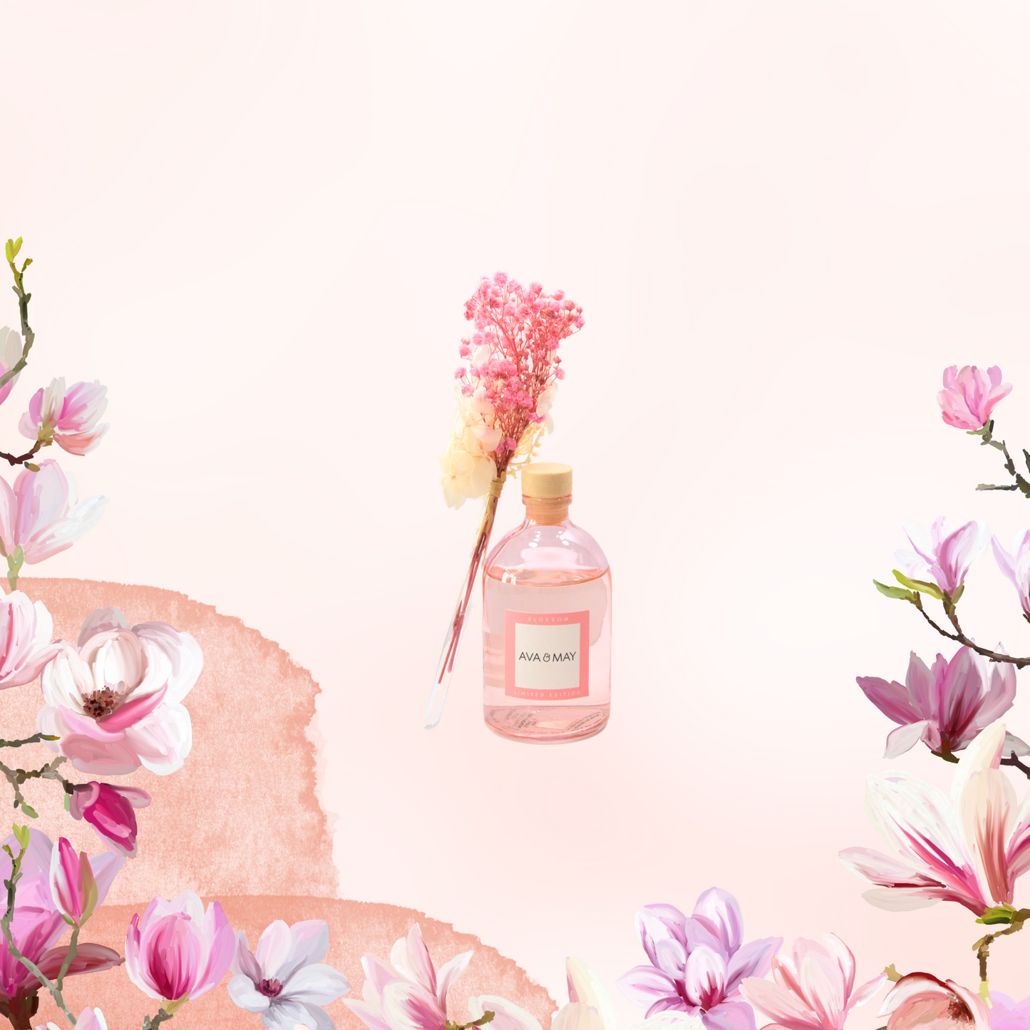 Parfum de cameră cu bețe AVA & MAY Blossom – Arome de Flori de Cireș și Iasomie – 100m - Zaha Boutique