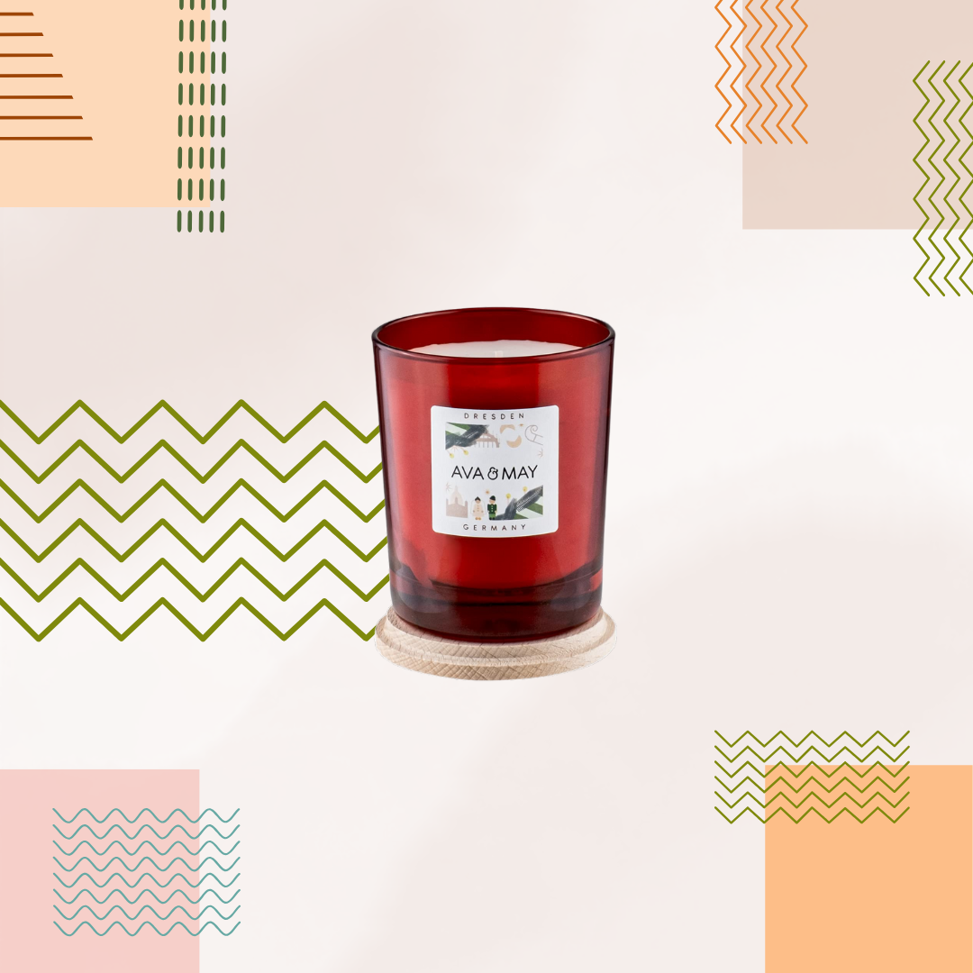 Lumânare parfumată AVA & MAY - Dresden, Germany, Arome de cardamom, migdală și vanilie, 180g - Zaha Boutique