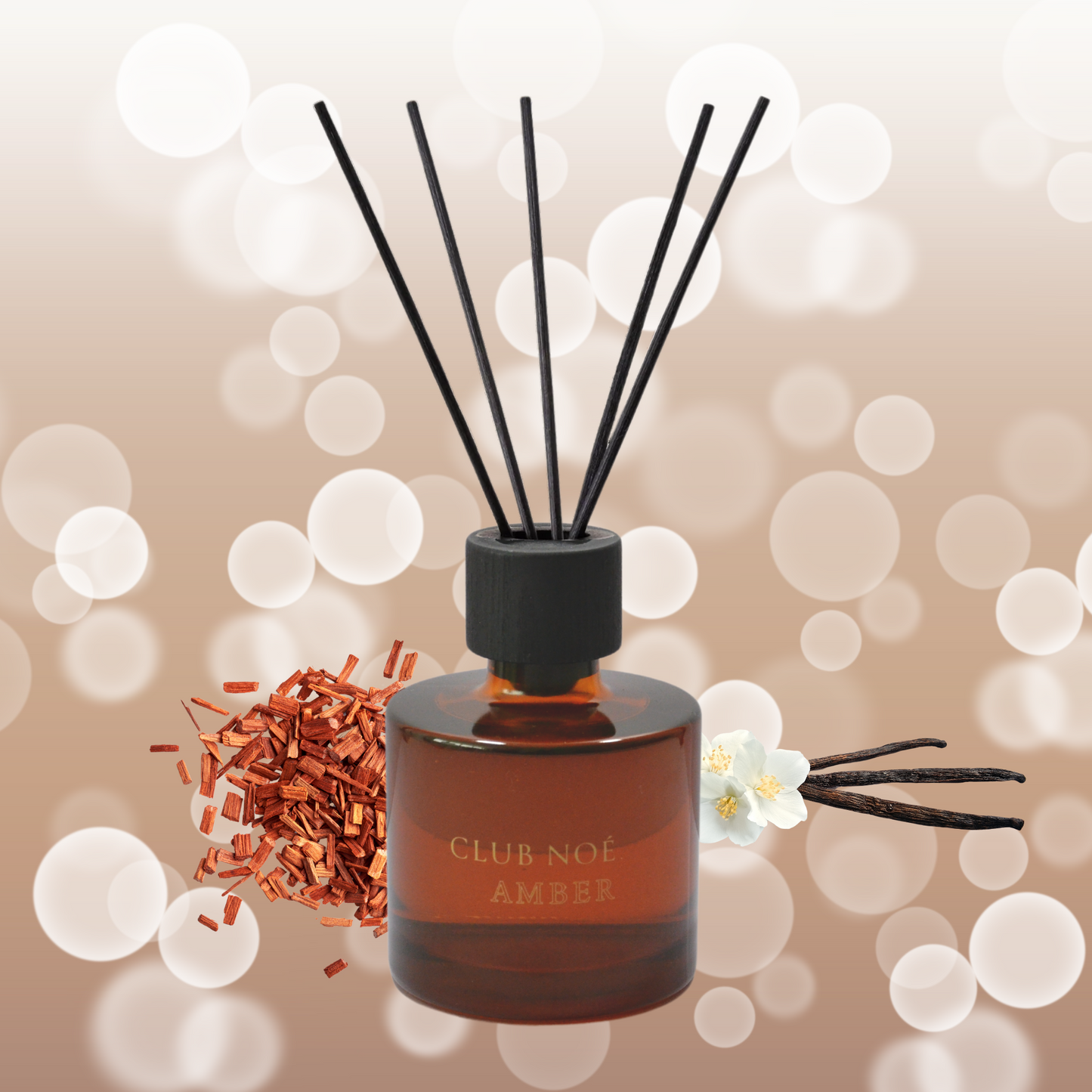 Parfum de cameră cu bețe AVA & MAY Amber Noé – Arome de Ambră, Bergamotă și Ceai Verde – 200ml - Zaha Boutique