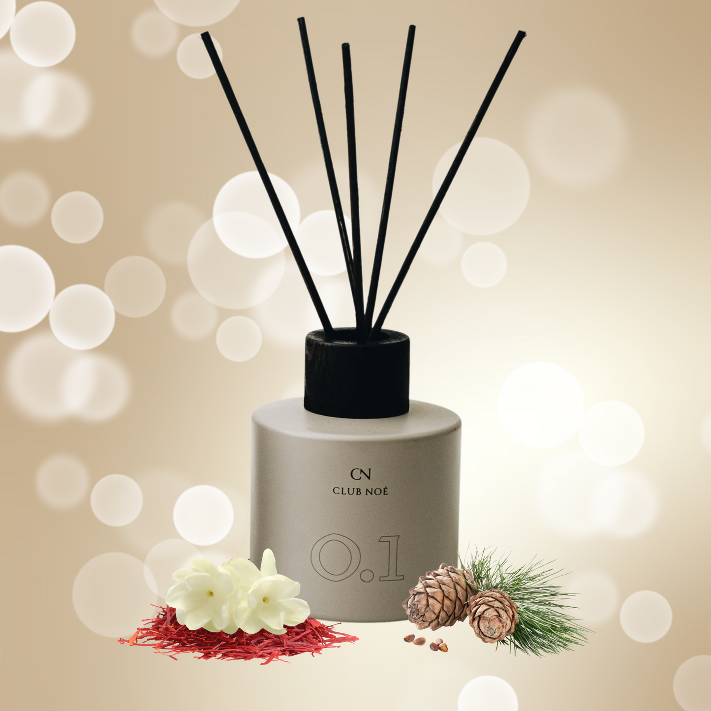 Parfum de cameră cu bețe AVA & MAY CLUB NOÉ 01 – Iasomie, Șofran și Cedru – 200ml - Zaha Boutique