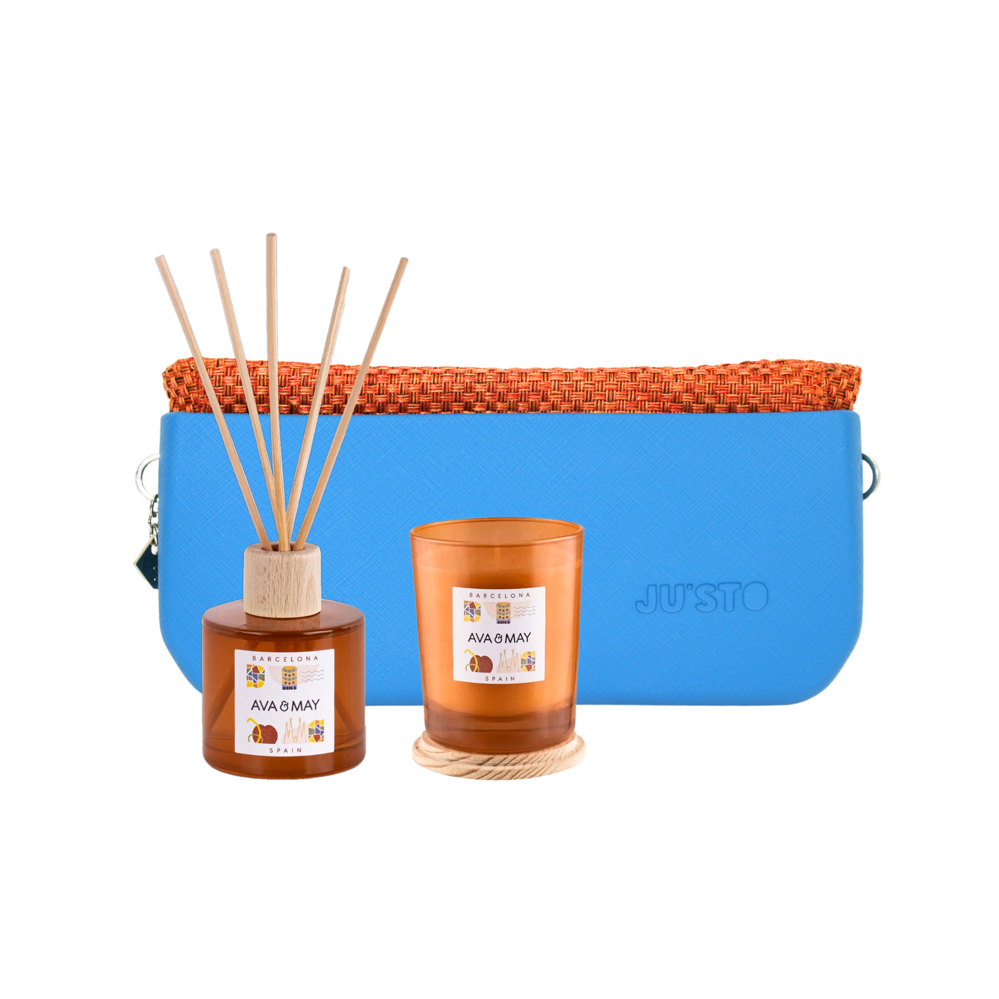 Set cadou Barcelona Scents, geantă, parfum de cameră, lumânare parfumată - Zaha Boutique