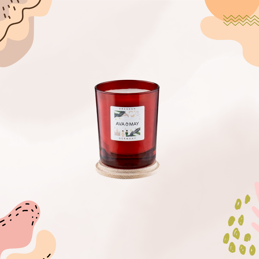 Lumânare parfumată AVA & MAY - Dresden, Germany, Arome de cardamom, migdală și vanilie, 180g - Zaha Boutique
