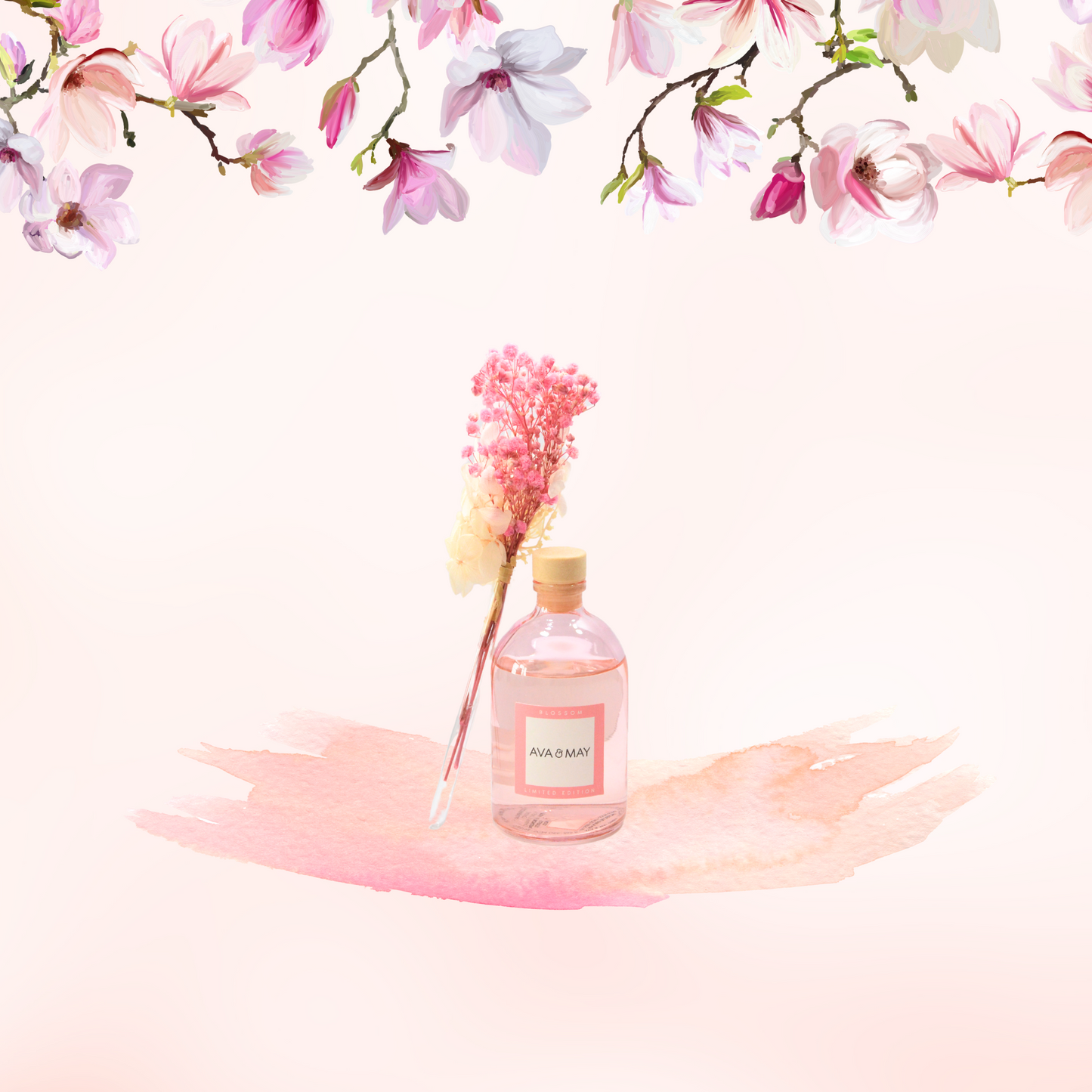 Parfum de cameră cu bețe AVA & MAY Blossom – Arome de Flori de Cireș și Iasomie – 100m - Zaha Boutique