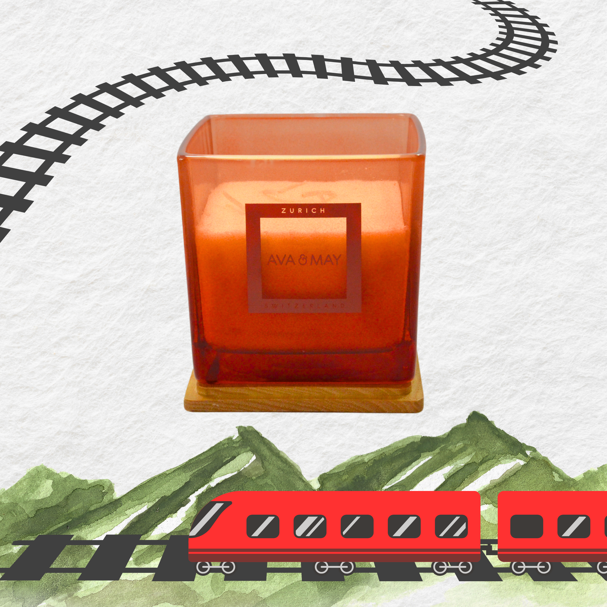 Lumânare parfumată AVA & MAY - Zurich, Switzerland - Arome de cacao, accente de alună si lapte, 500g - Zaha Boutique