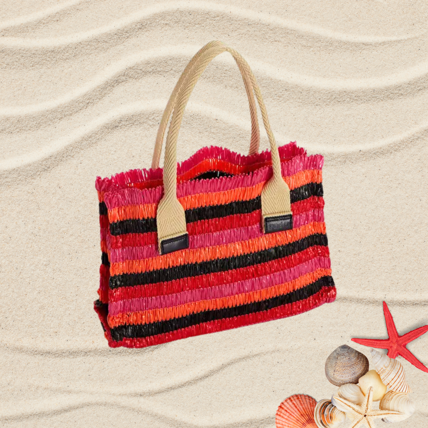 Geantă damă, de mană, plajă, O bag Cabas pink - Zaha Boutique