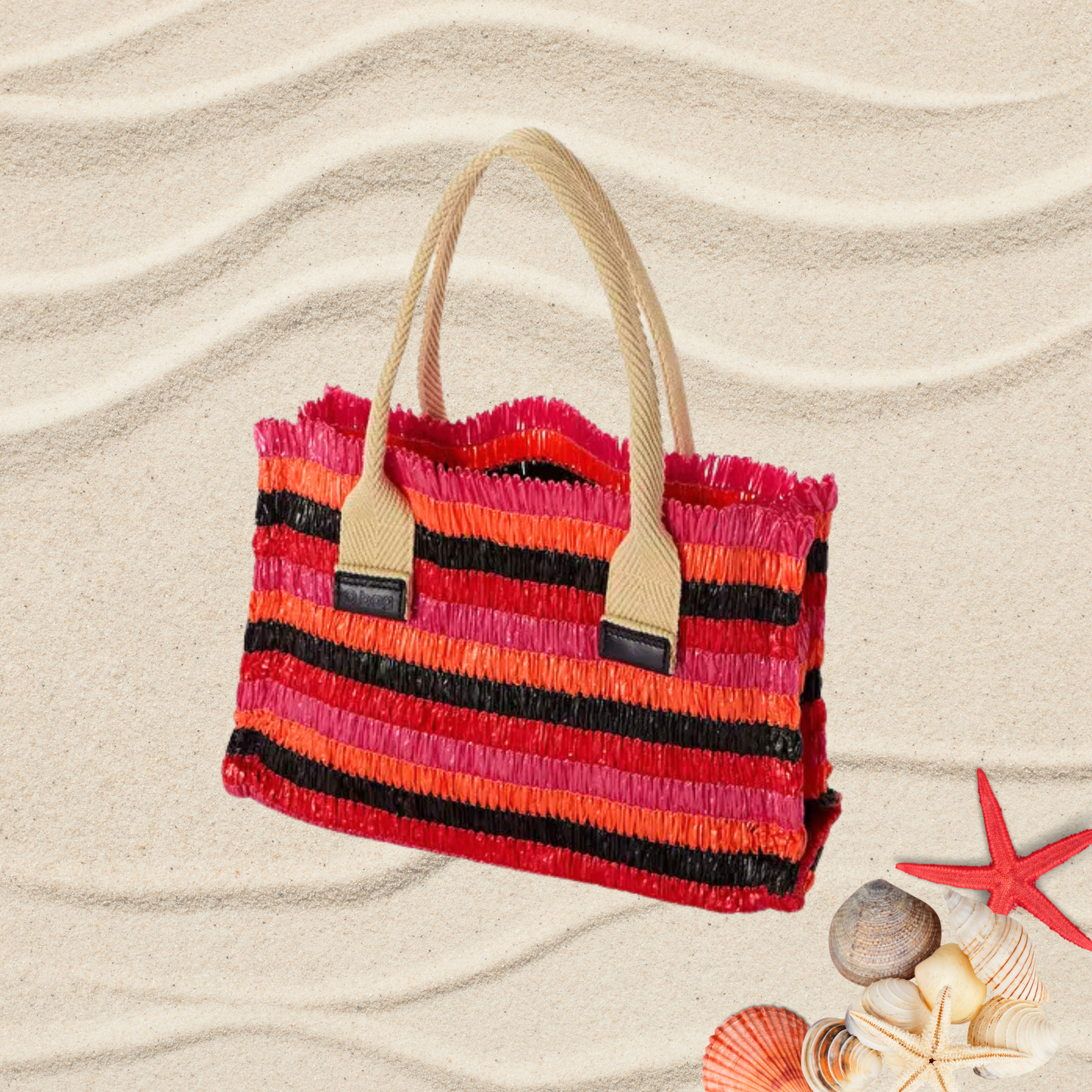 Geantă damă, de mană, plajă, O bag Cabas pink - Zaha Boutique