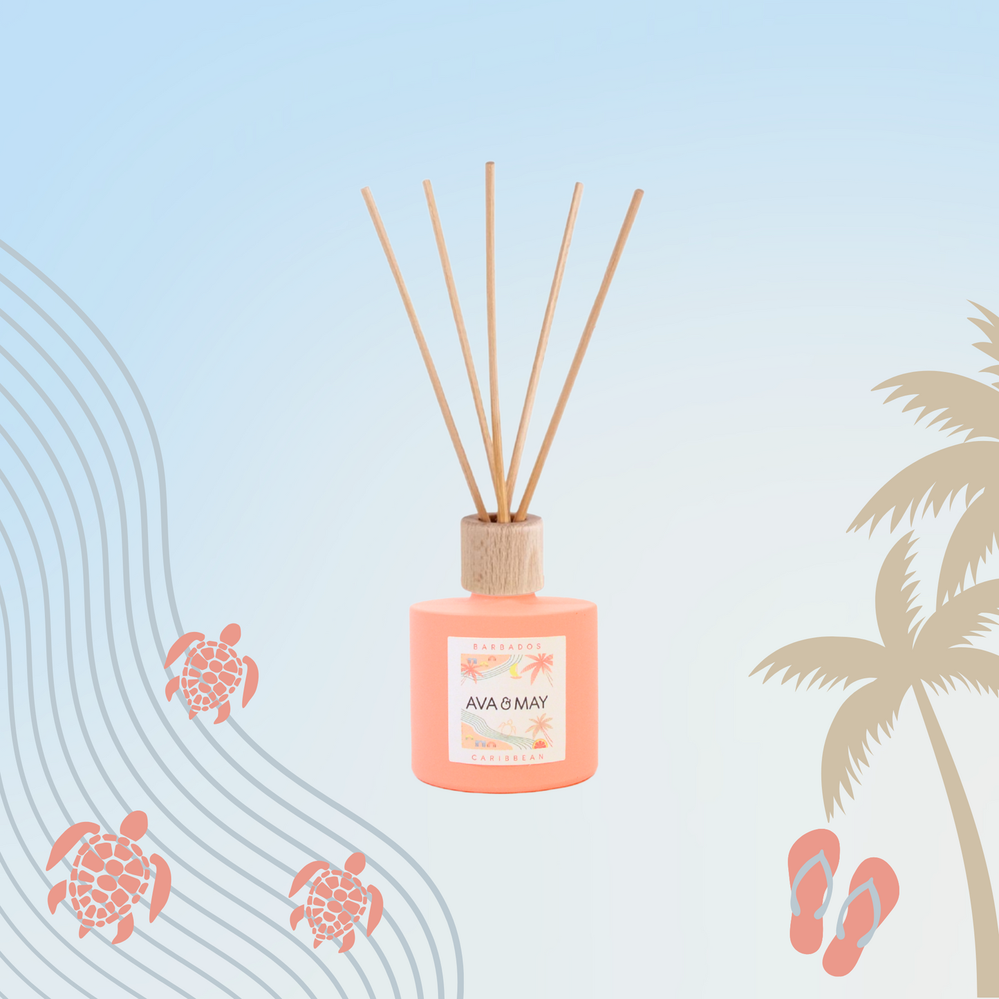 Parfum de cameră AVA & MAY Barbados 100ml cu arome tropicale de nucă de cocos, vanilie și floare de tiare